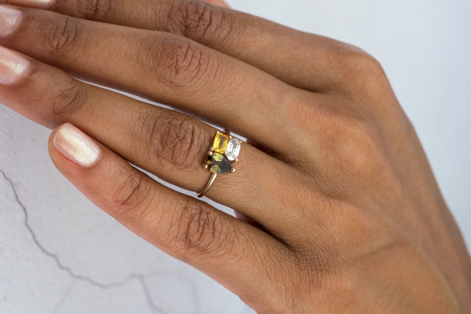 Cluster Andalusite Engagement Ring