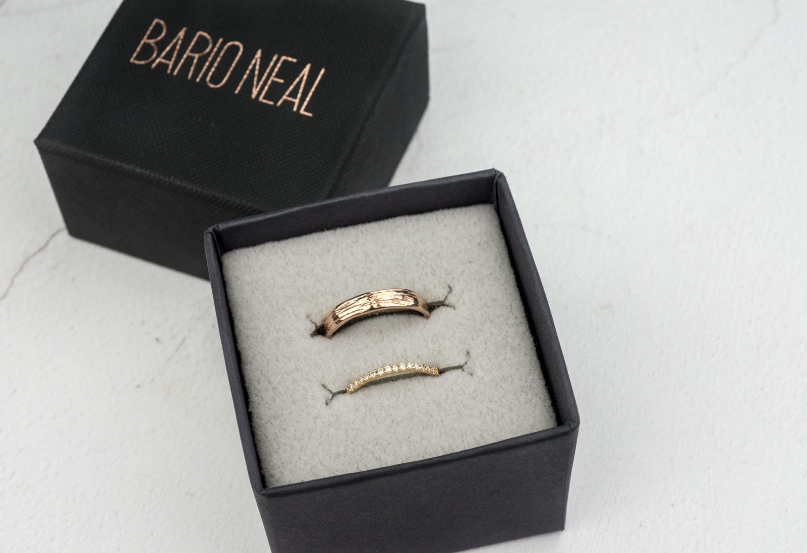 Quill Wedding B and and Half Eternity Diamond Wedding B and in Bario Neal Box