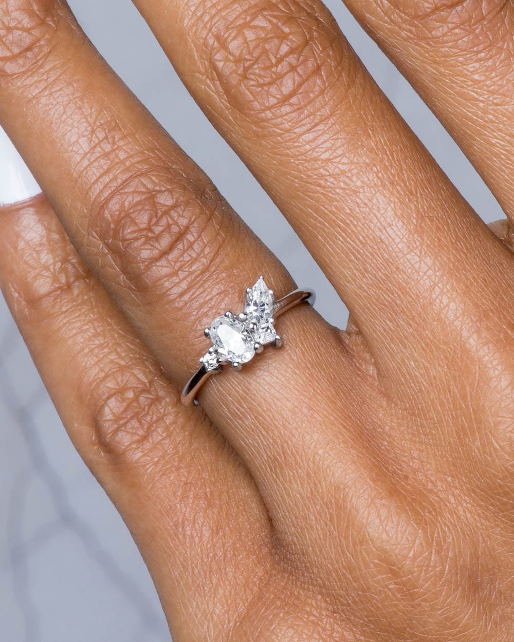 Eaves Cluster Diamond Ring .50ct on figure