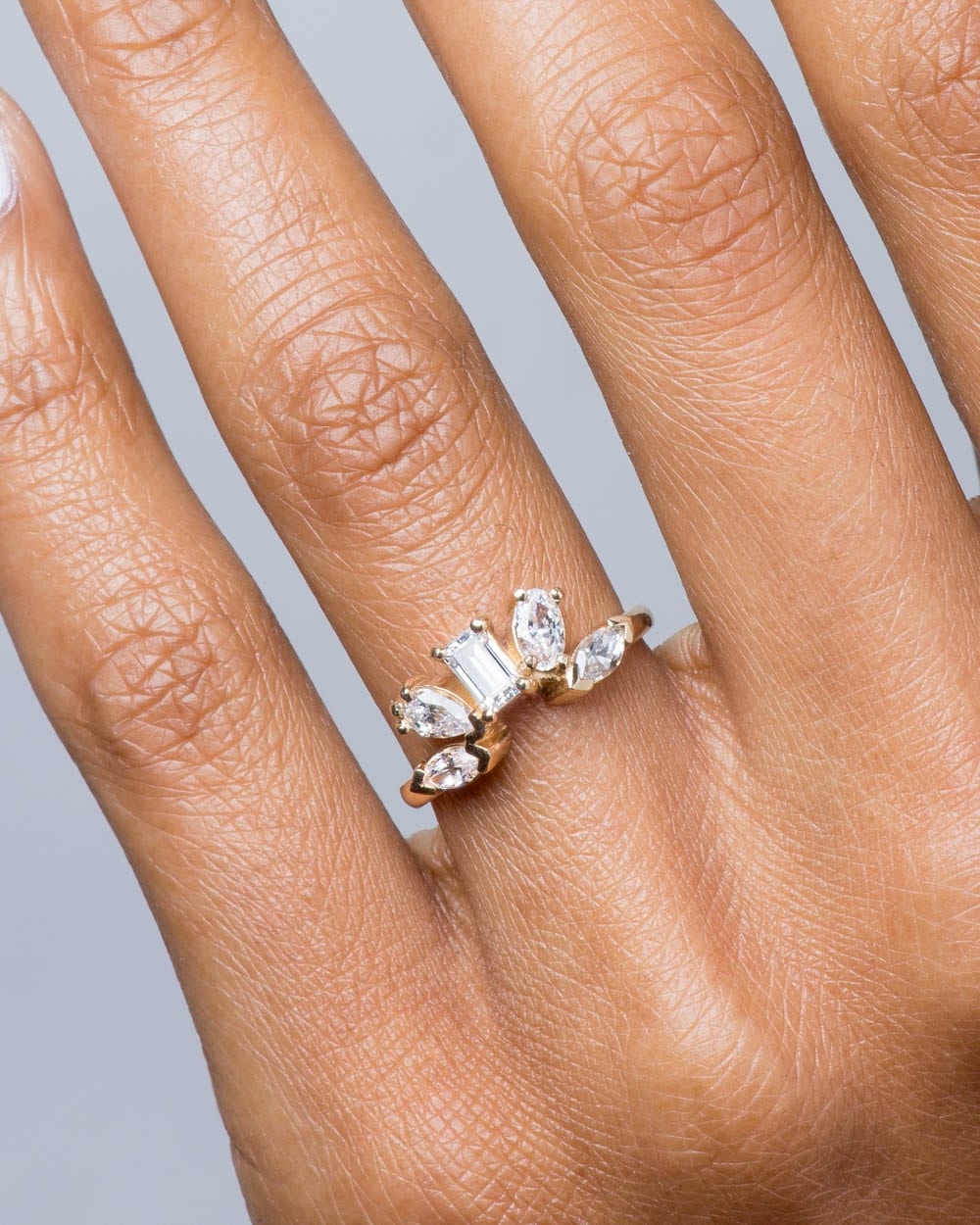 Fringe Cluster Diamond Ring on figure