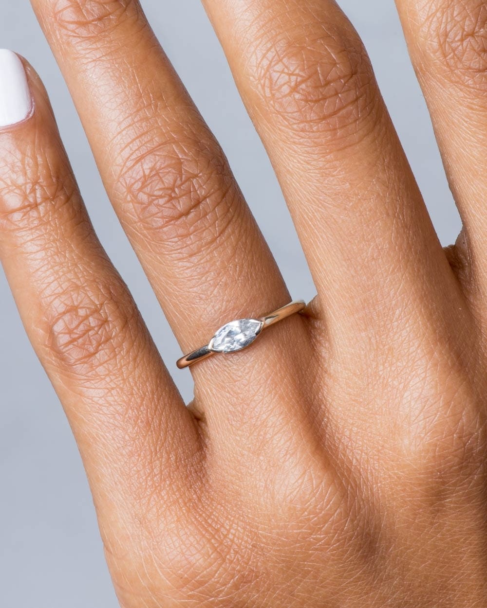 Nikko Diamond Marquise Ring on figure