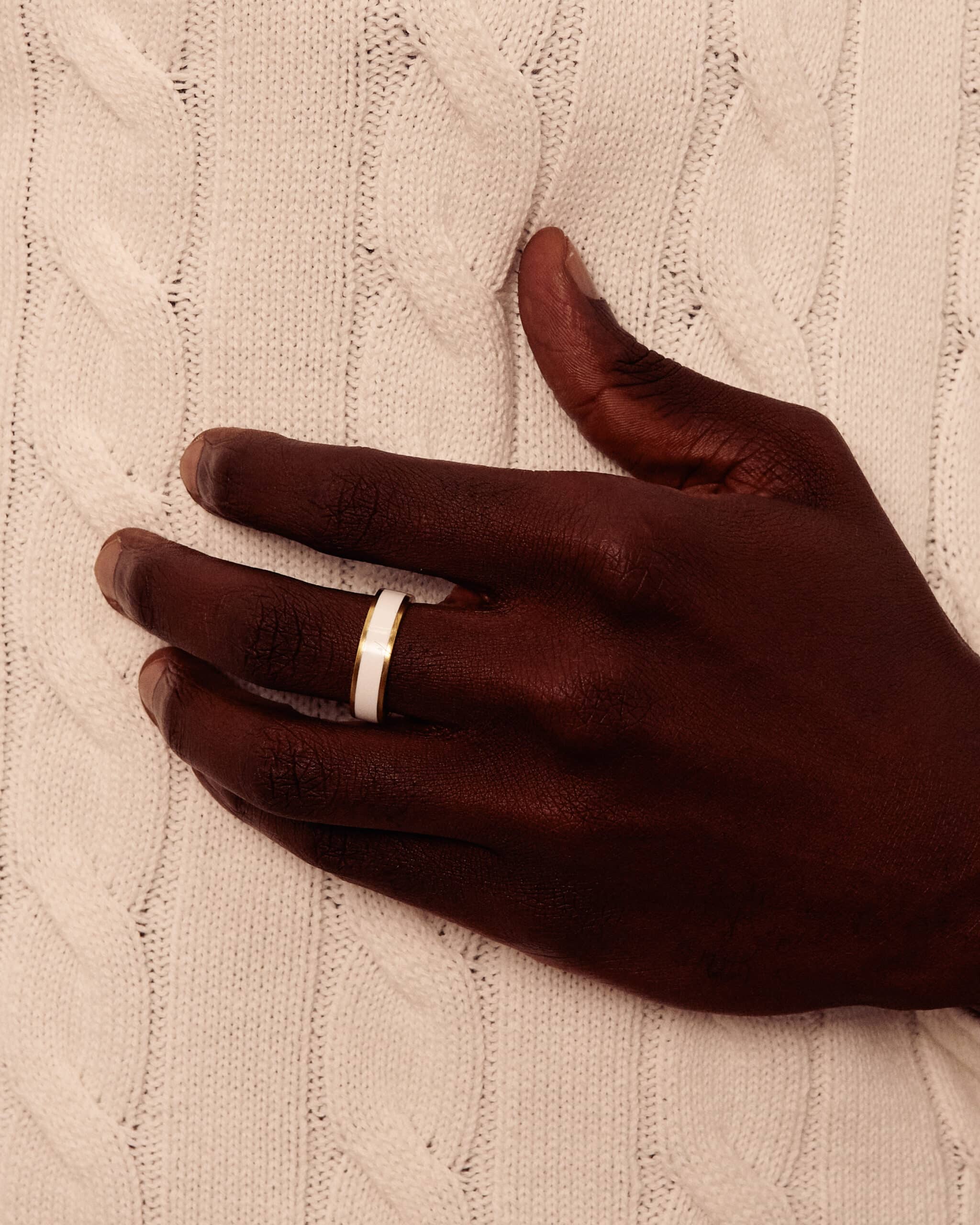 Senna Tall Band with White Enamel on figure