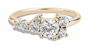 Burst Cluster Diamond Ring .90cts