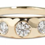 Crescent Hammered Diamond Ring