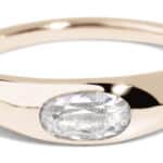 Crescent Diamond Oval Ring