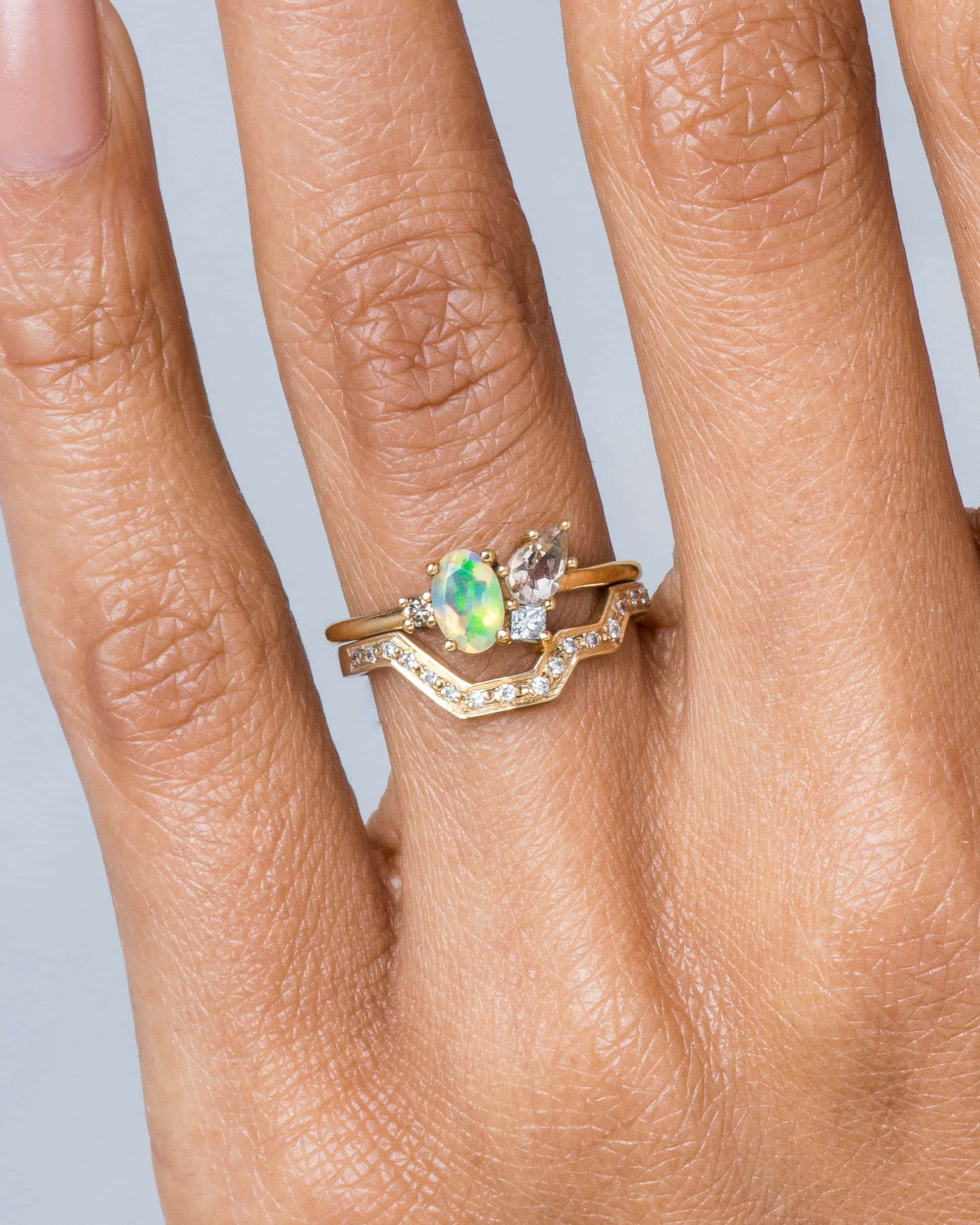 _DSC1877_Eaves_Cluster_Opal_with_Morganite_Ring_&_Linea_Diamond_Band-ADD_COLORWAY_WEB 2