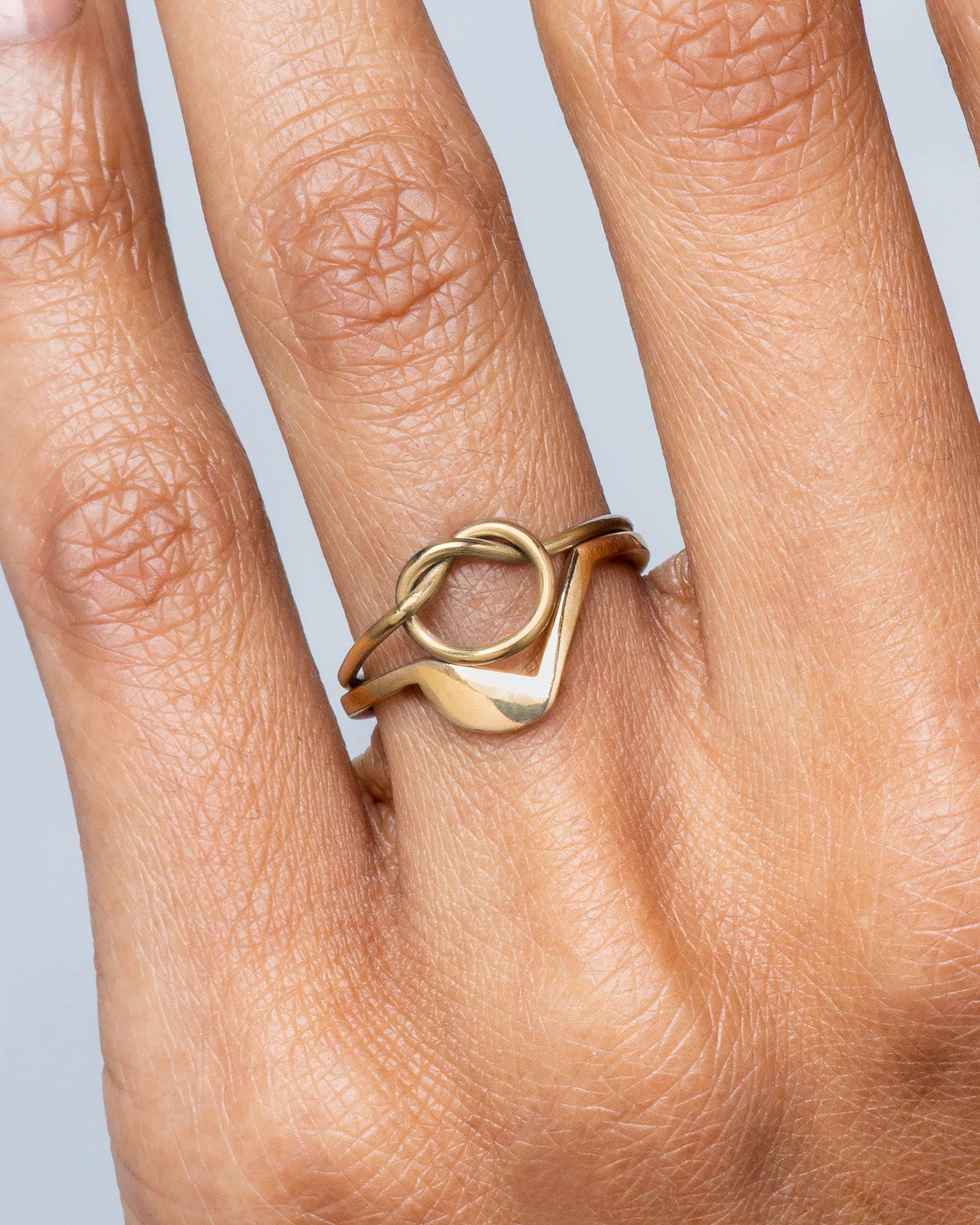 Knottedrush Ring and Icon Band on figure