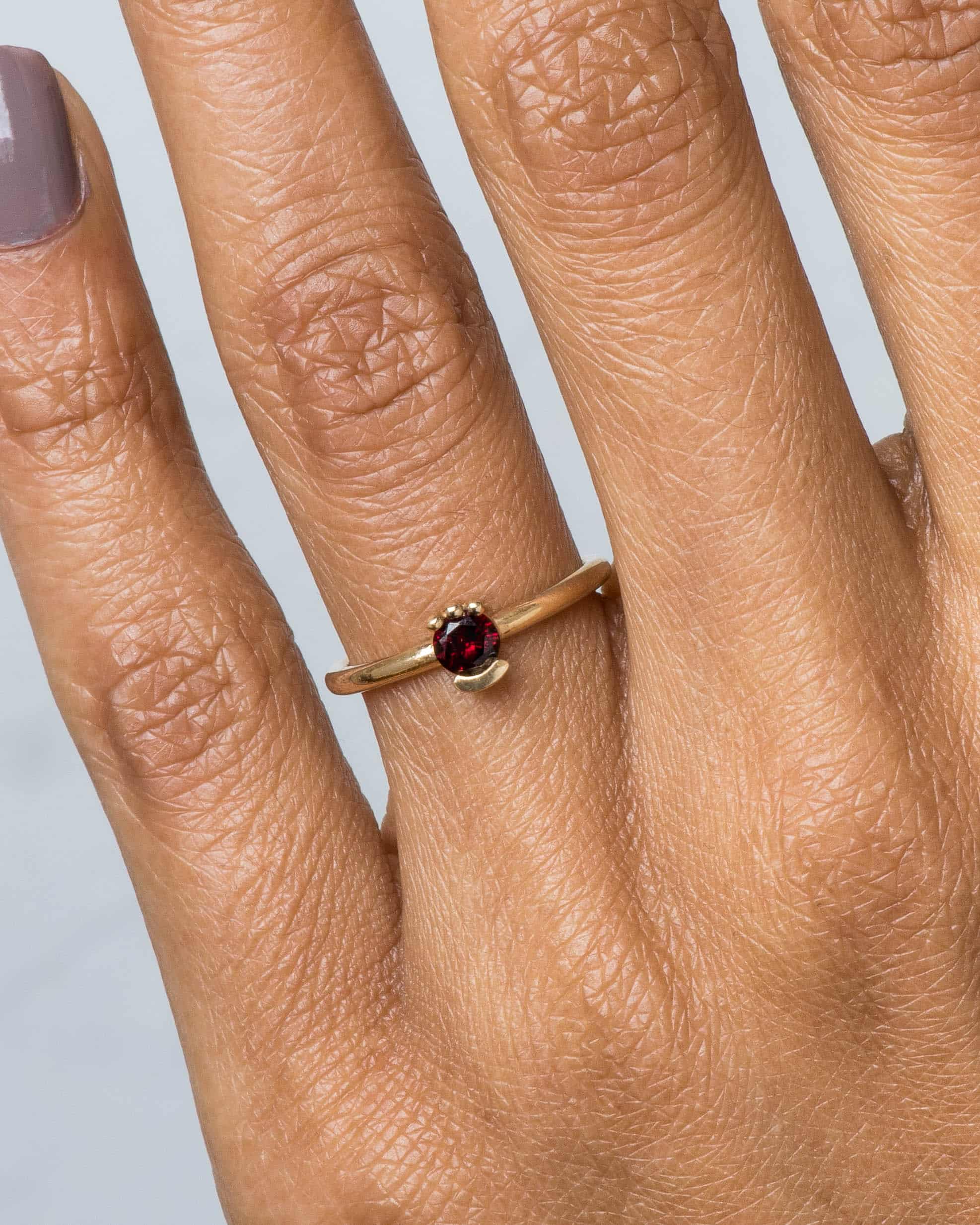 Lash Garnet Ring on figure