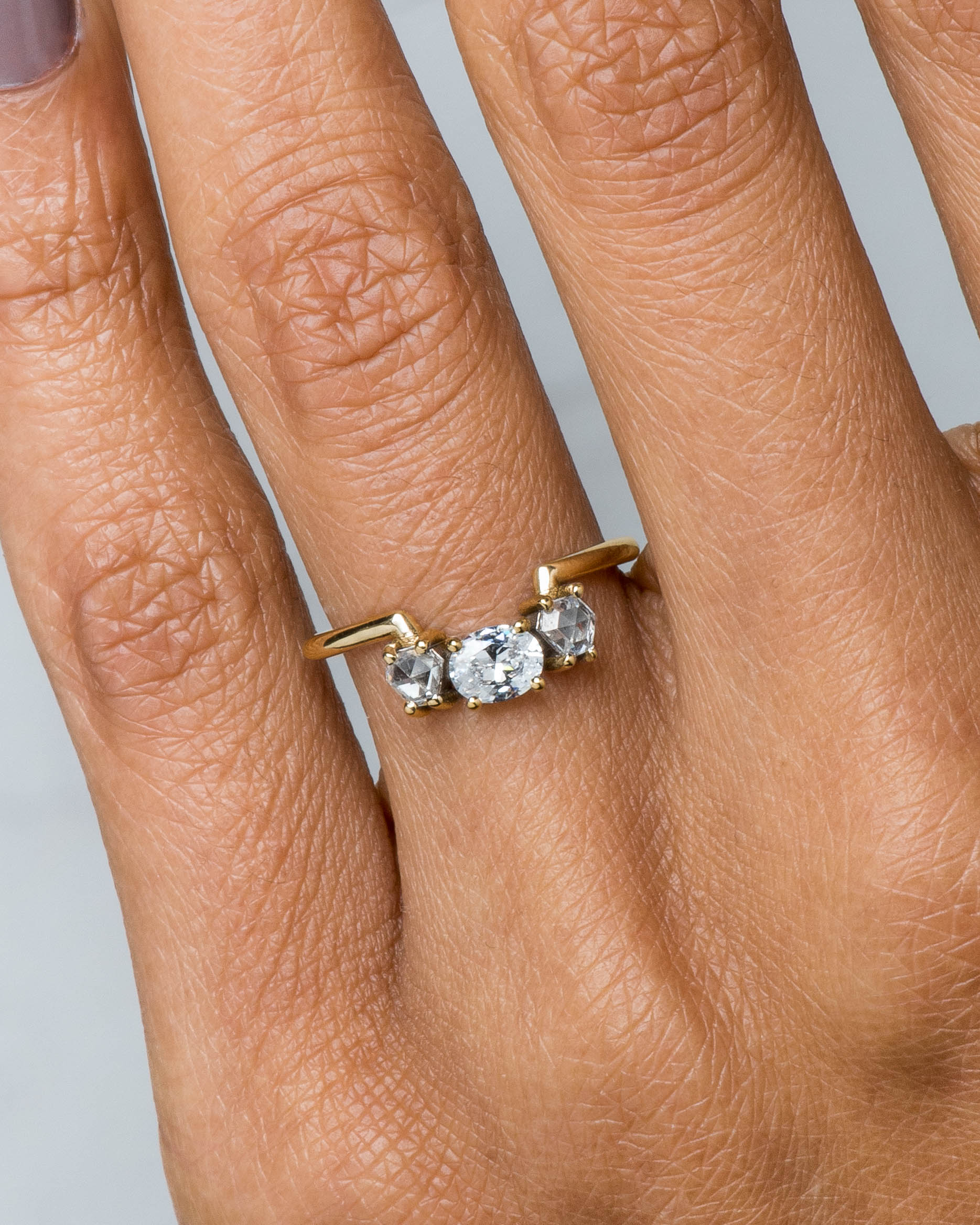 Icon Hex Diamond Oval Ring on figure