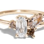 Eaves Cluster White Sapphire Oval with Morganite Ring