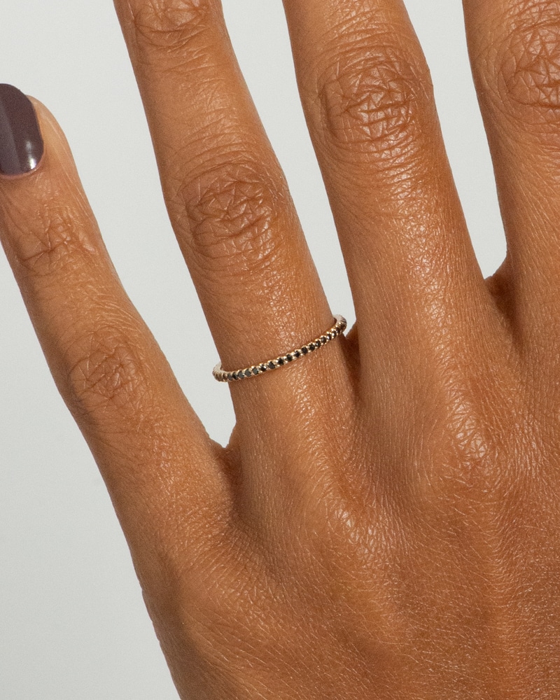 Eternity Half Black Diamond Narrow Band on figure