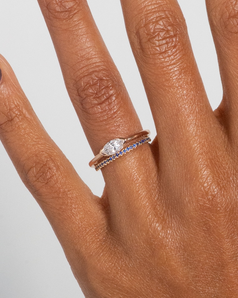 Eternity Half Blue Sapphire Narrow Band with Nikko Marquise Diamond Ring_14Y_WEB2