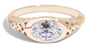 Filigree Diamond Oval Ring