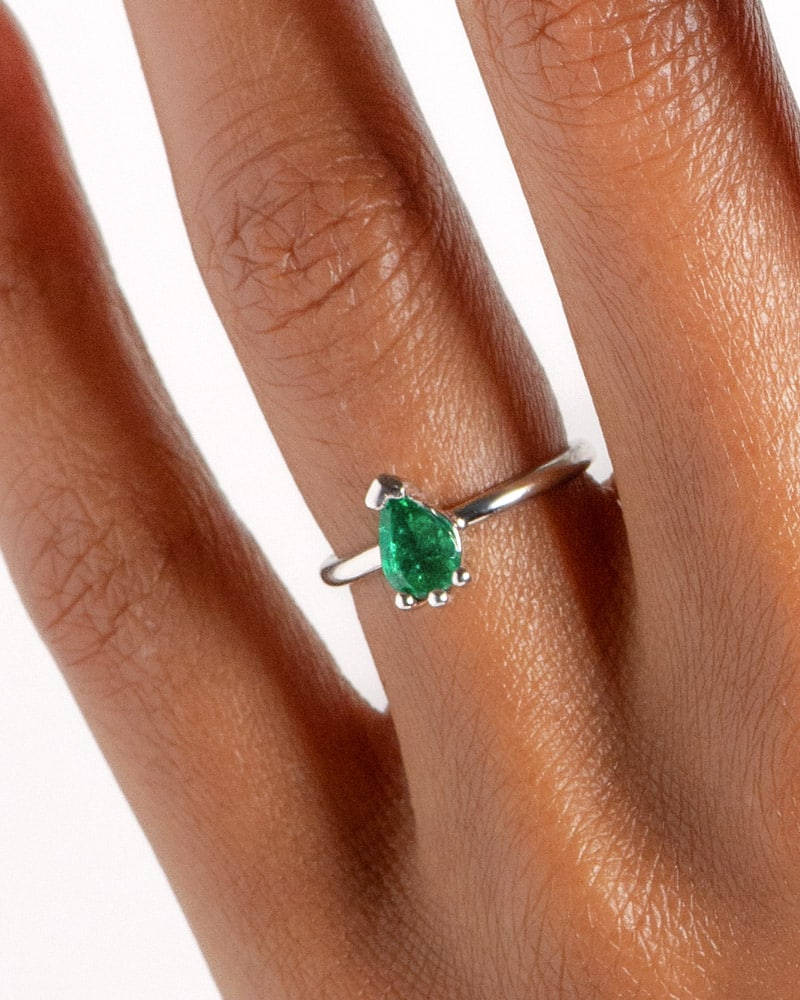 Lash Emerald Pear Ring on figure