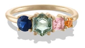 Linear Hex Sapphire Ring