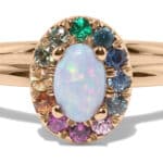 Dez Opal with Rainbow Halo Ring