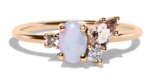 Eaves Cluster Opal with Morganite Ring