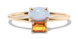 Orla Cluster Opal with Sapphire Ring