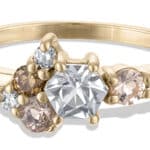 Radial Cluster Hex White Sapphire Ring