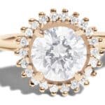 Stellium Diamond Halo Ring