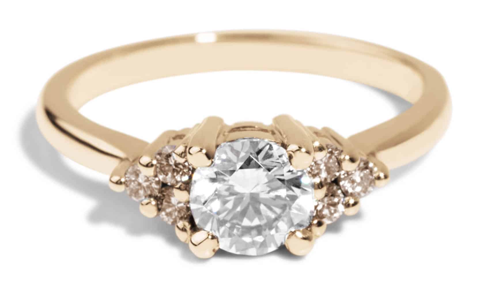Avens Symmetrical Diamond with Champagne Ombré Ring .75ct