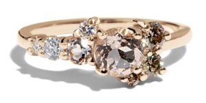 Burst Cluster Morganite with Diamond Ombré Ring