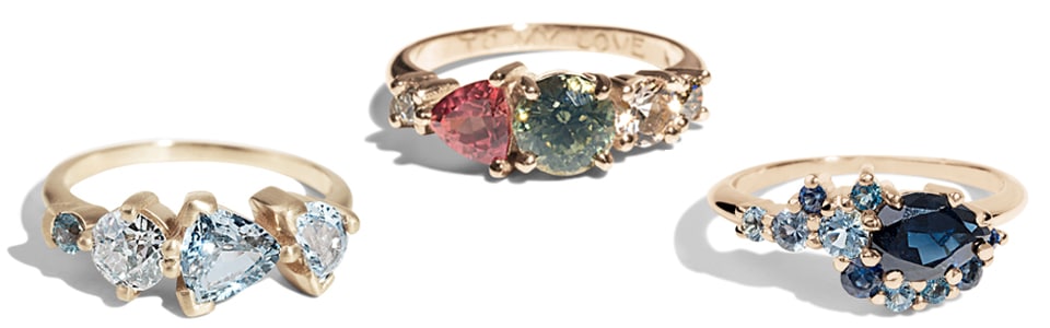 collage of Bario Neal Custom Designed rings