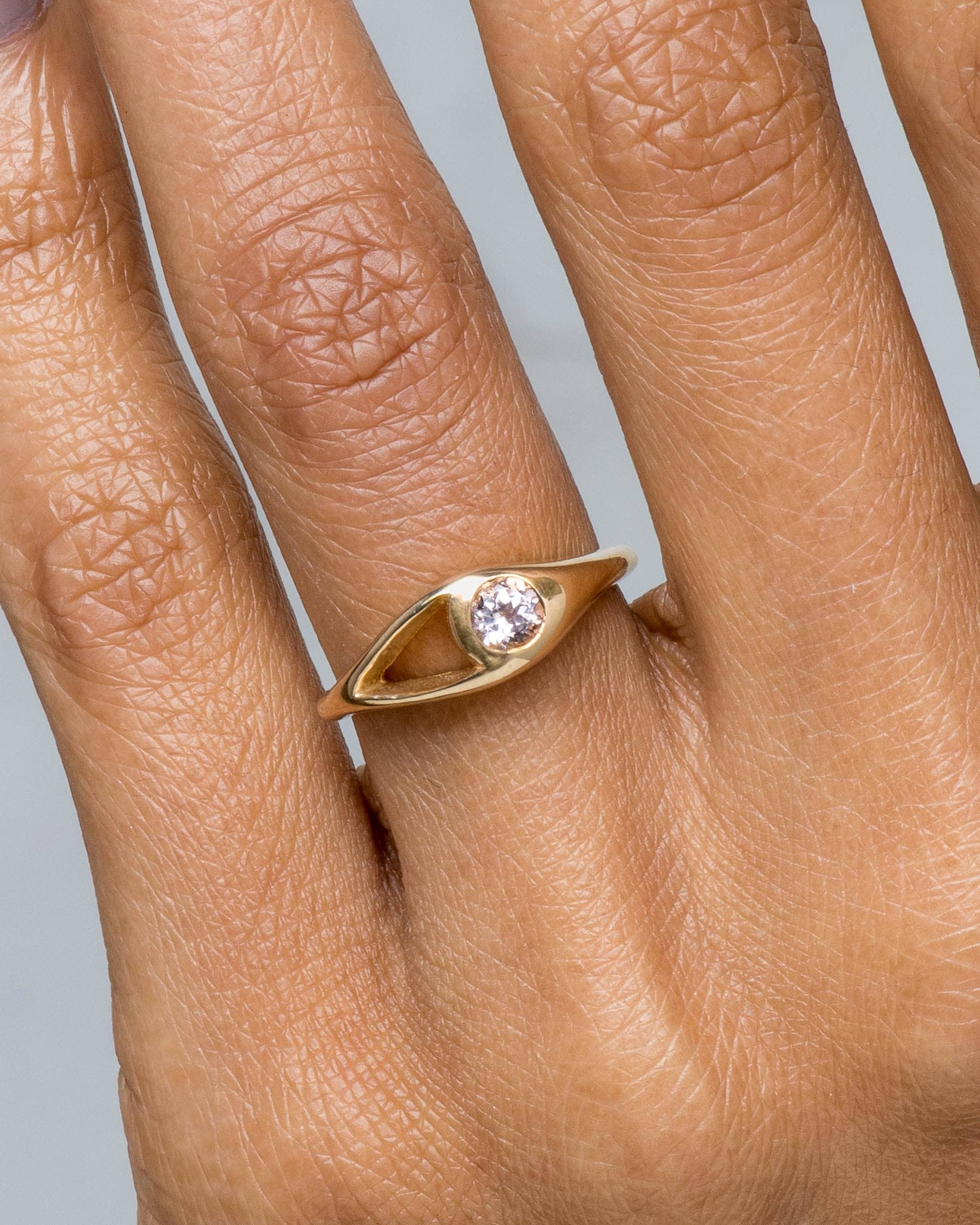 Aira Morganite Ring on figure