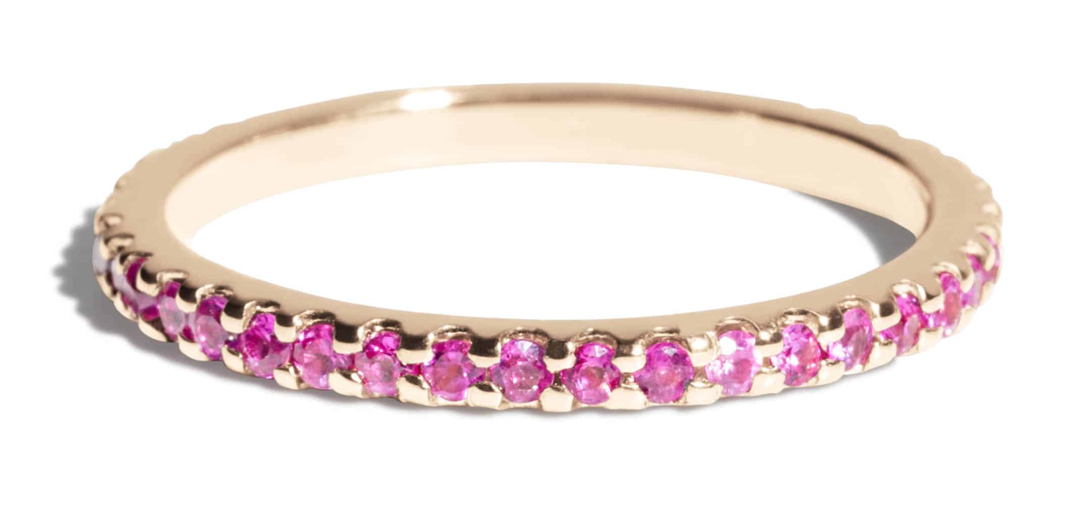 Eternity Fuchsia Sapphire Band Size 5.5