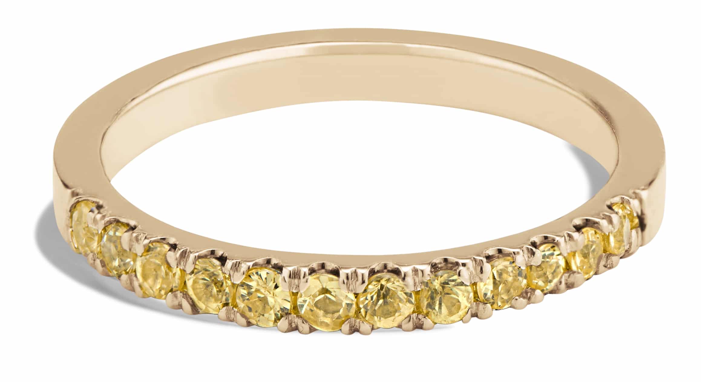Eternity Half Yellow Sapphire Wide Band