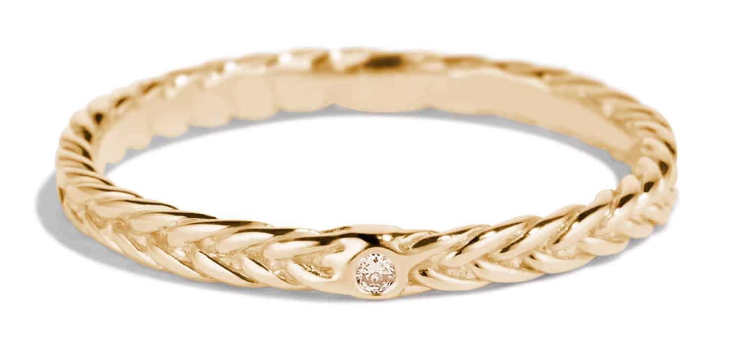 Fishtail Champagne Diamond Band