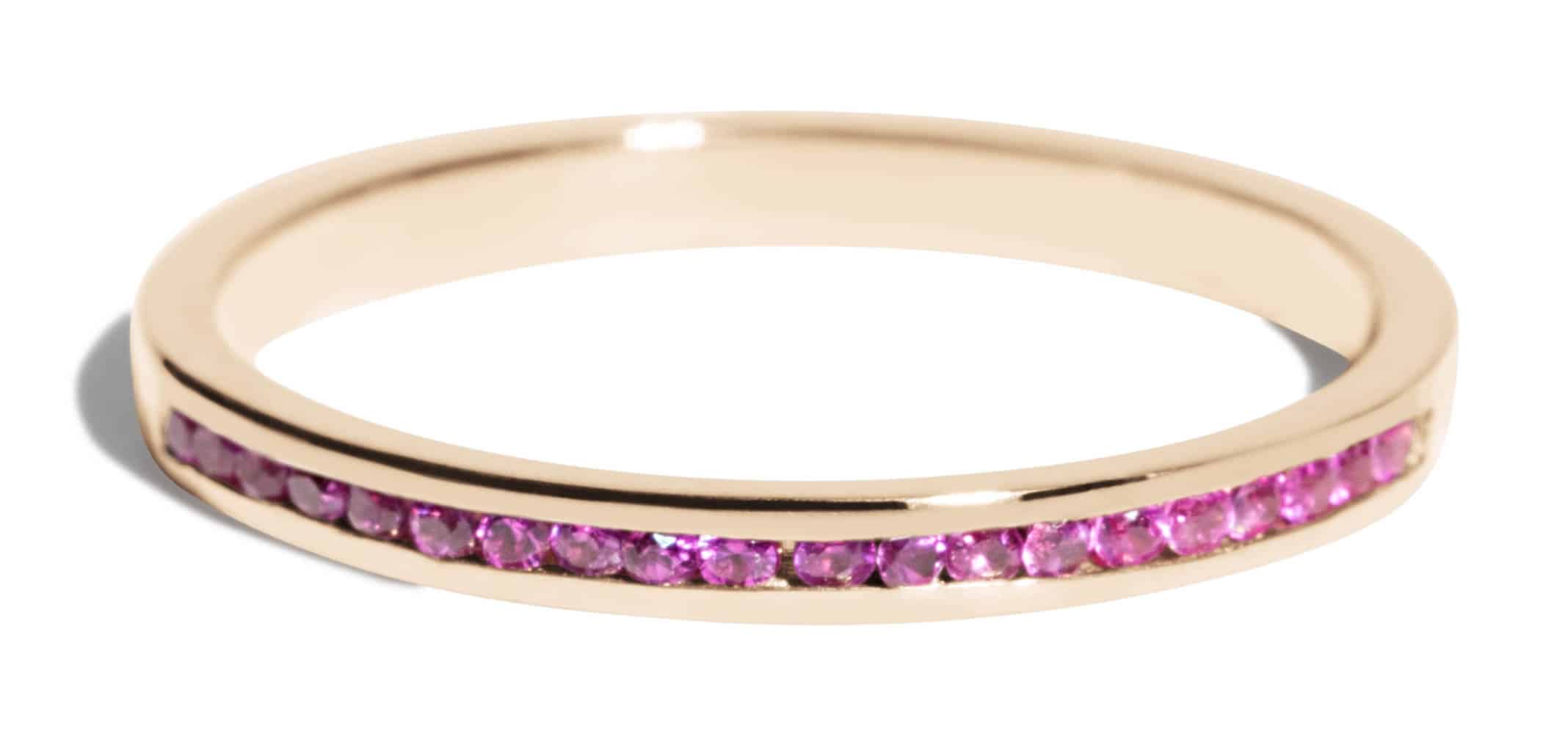 Channel Half Fuchsia Sapphire Narrow Band Size 5.5