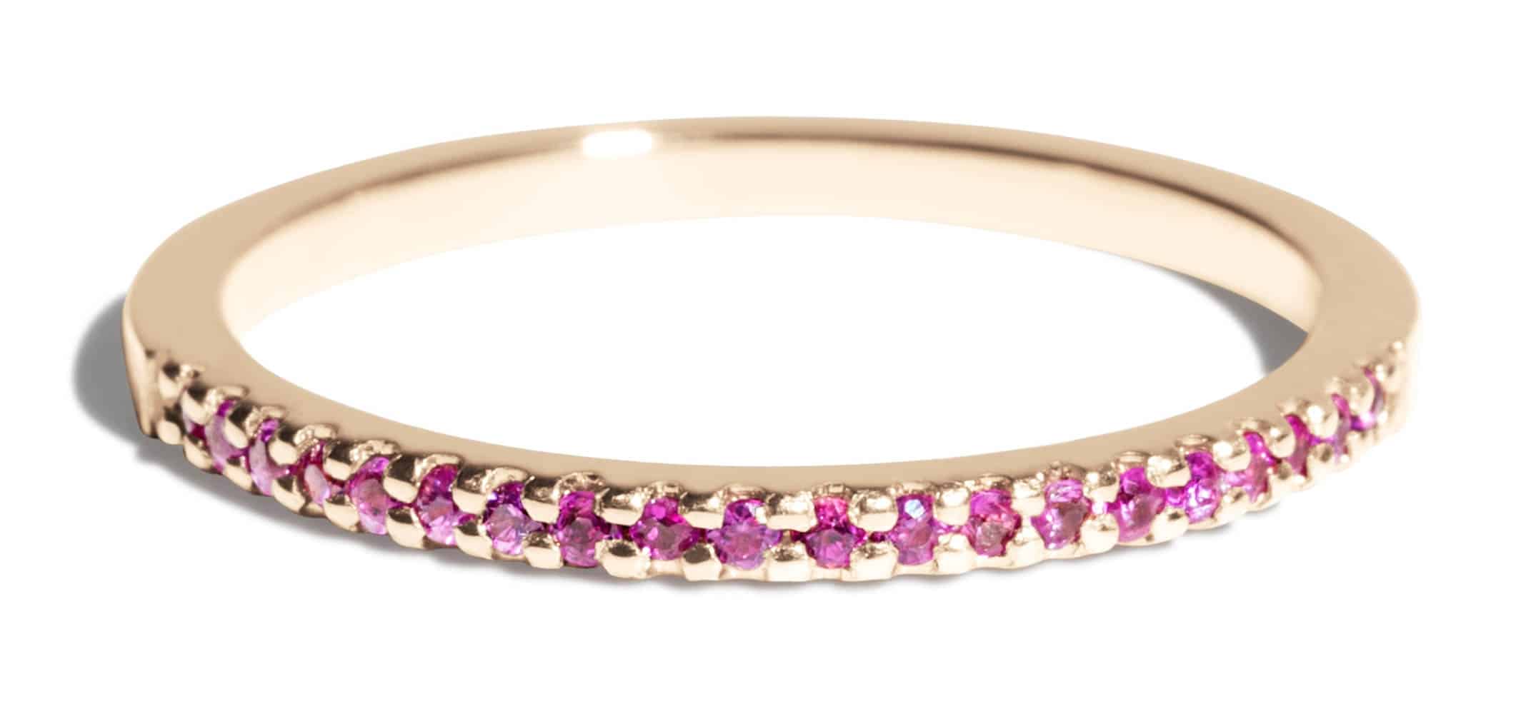 Eternity Half Fuchsia Sapphire Narrow Band Size 5.5