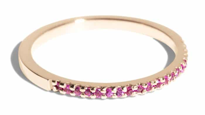 Eternity Half Fuchsia Sapphire Narrow Band Size 5.5 - Image 2
