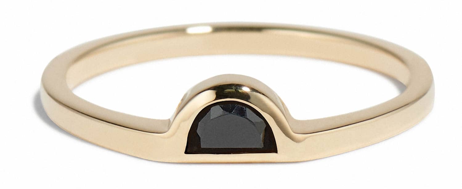 Half-Moon Black Jade Ring