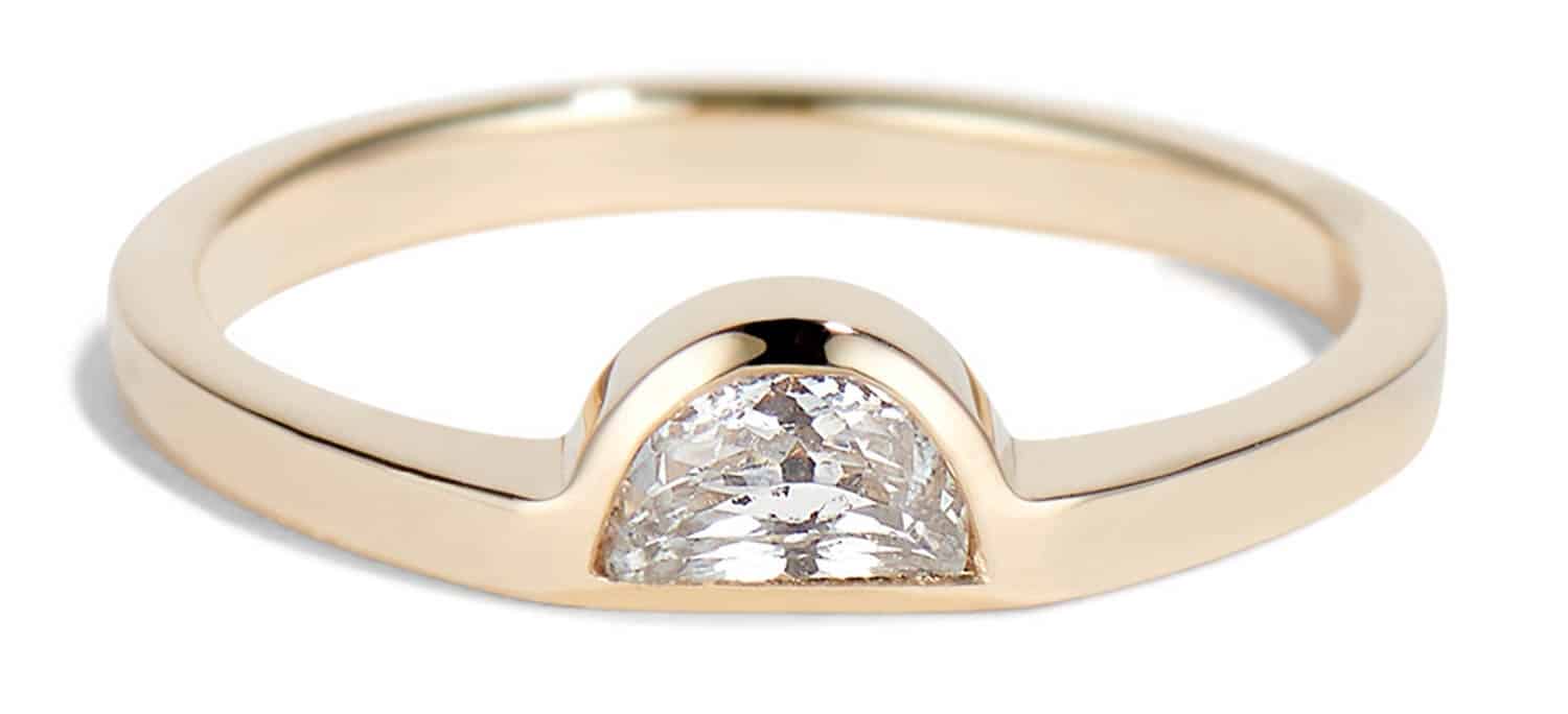 Half-Moon White Sapphire Ring