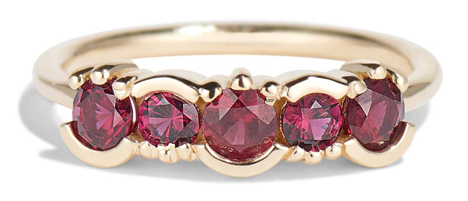 Lash Linear Garnet Ring