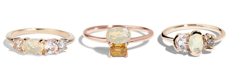 Photo Collage of Opal Rings