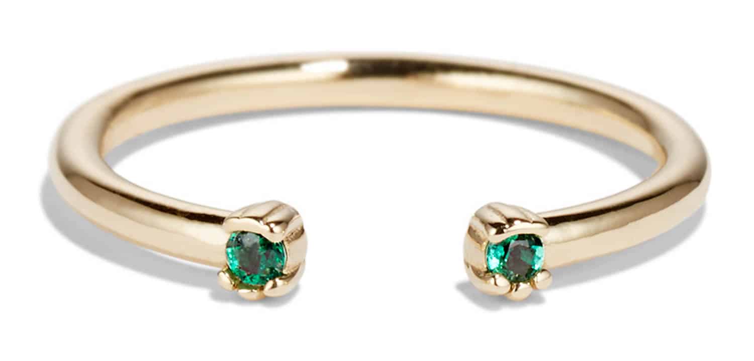 Open Lash Mini Emerald Ring