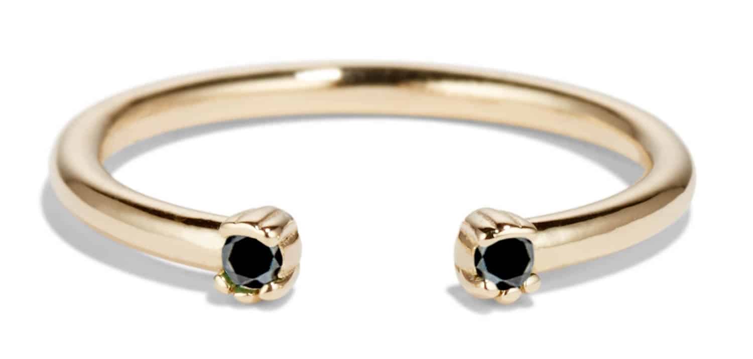 Open Lash Mini Black Diamond Ring