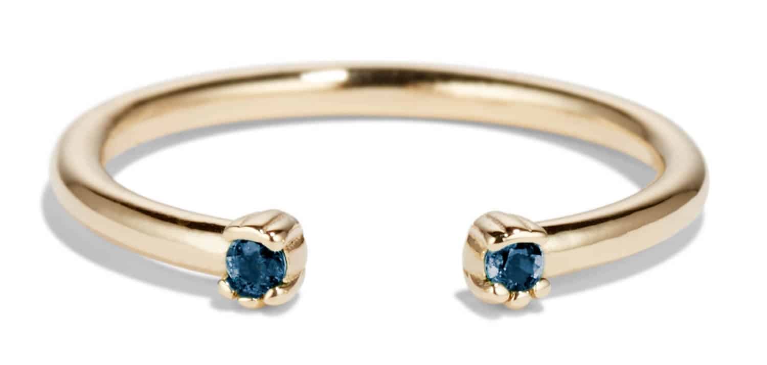 Open Lash Mini Blue Sapphire Ring