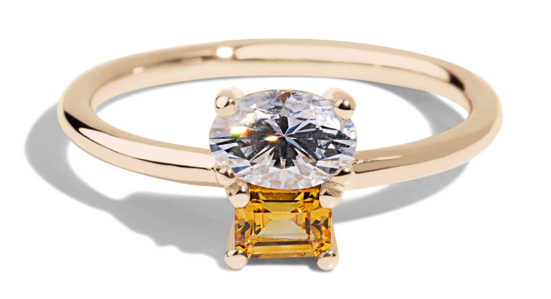 Orla Cluster Diamond Oval with Sapphire Ring