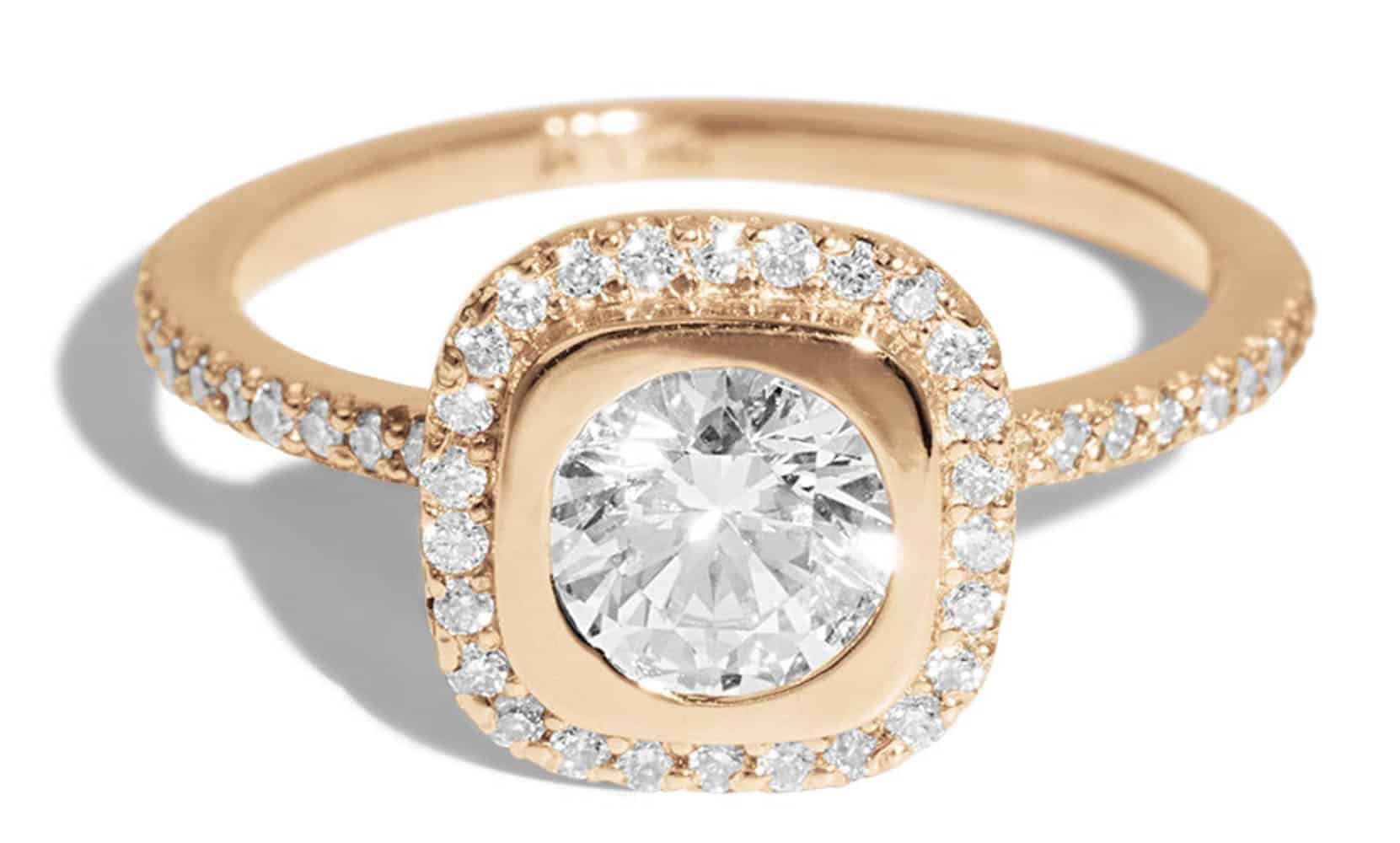 Quince Diamond Halo Ring .75ct