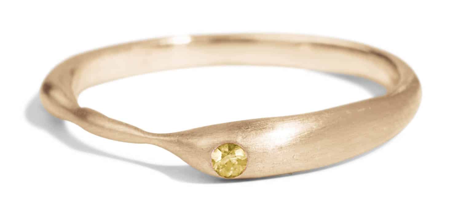 Reticulated One Yellow Sapphire Band