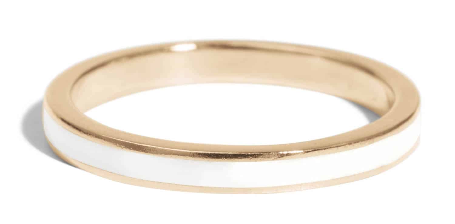 Senna Narrow Band with White Enamel