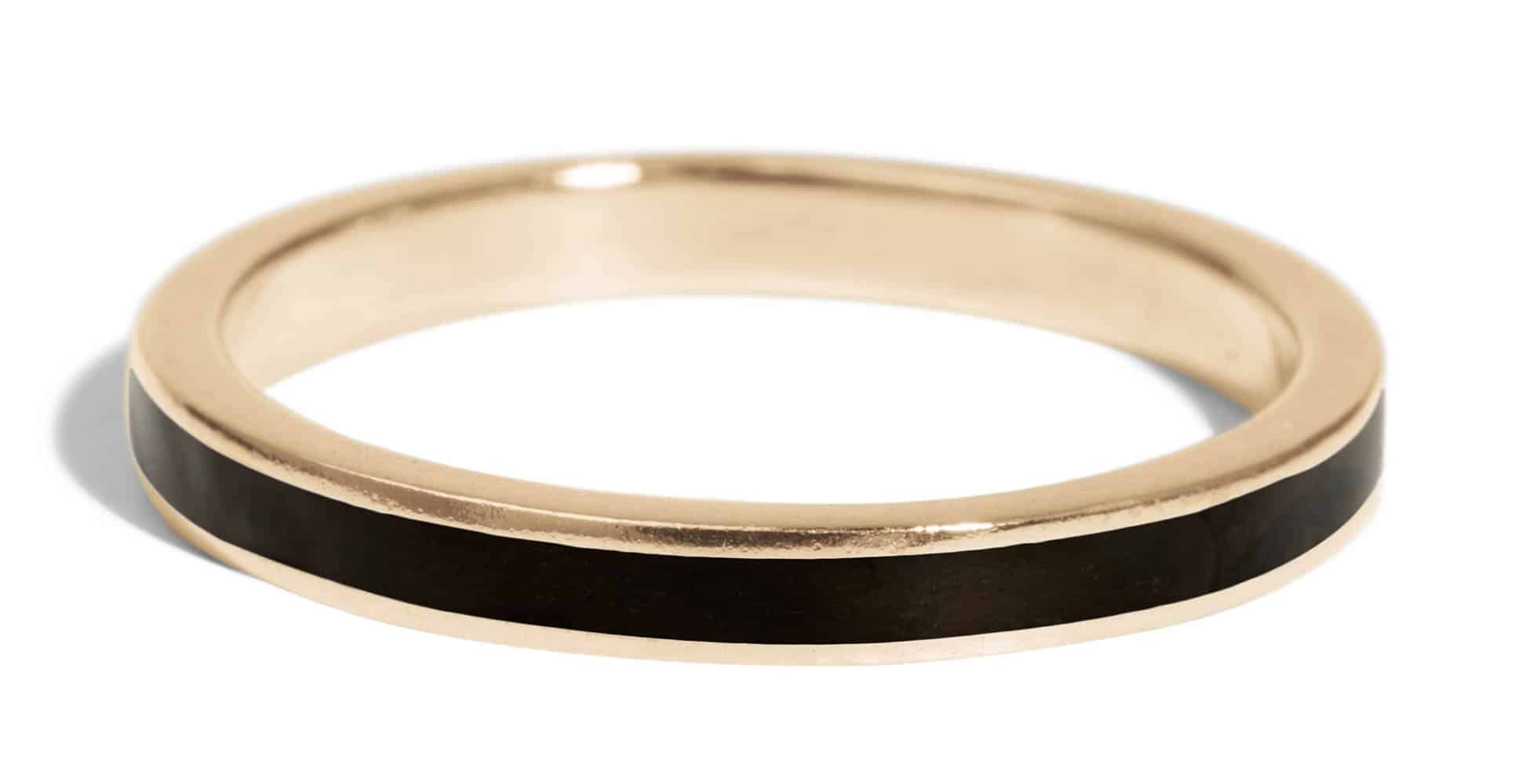 Senna Narrow Band with Black Enamel