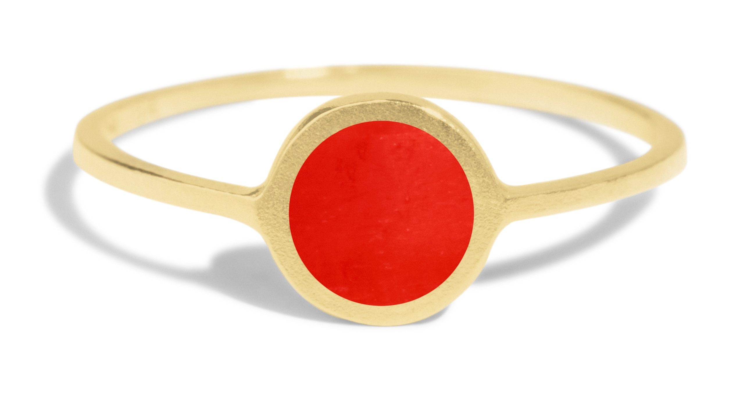 Senna Round Ring with Tomato Red Enamel