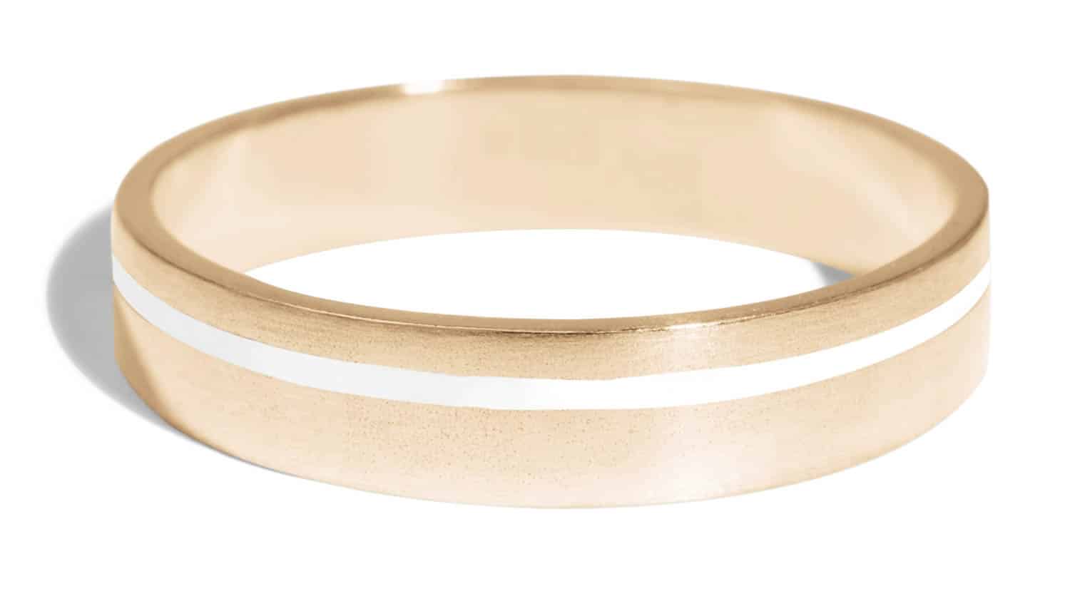 Senna Thin Band with White Enamel