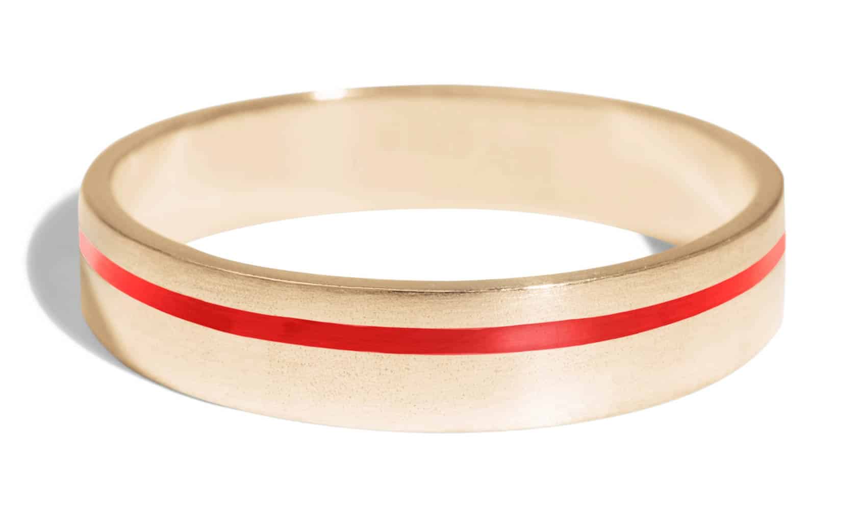 Senna Thin Band with Tomato Red Enamel
