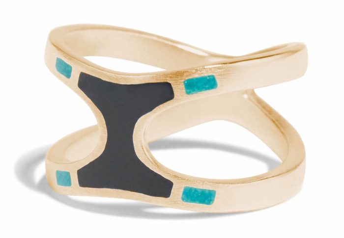 Senna Umbra Ring with Black and Teal Enamel - Image 2